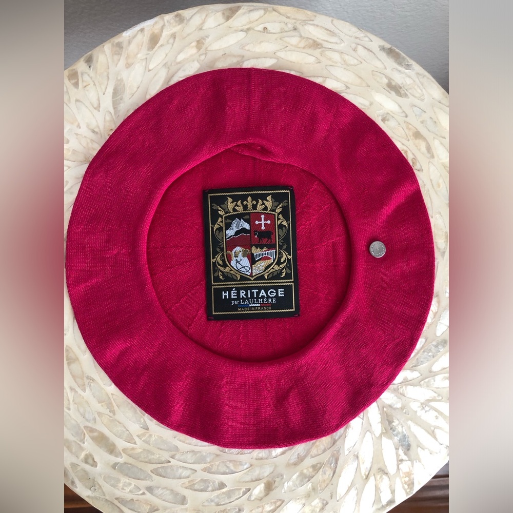 Laulhère Béret Basque Authentique été Heritage Pink Fuchsia Made In France Hat
